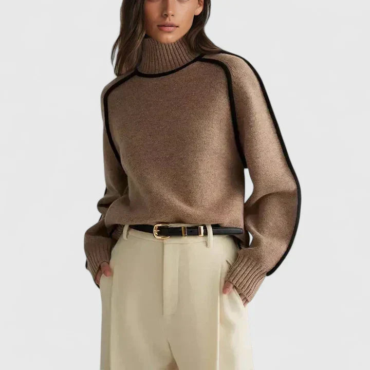 Cecilia | Pullover Donna Maniche A Pipistrello Collo Alto Chic