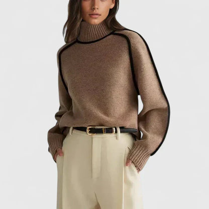 Cecilia | Pullover Donna Maniche A Pipistrello Collo Alto Chic