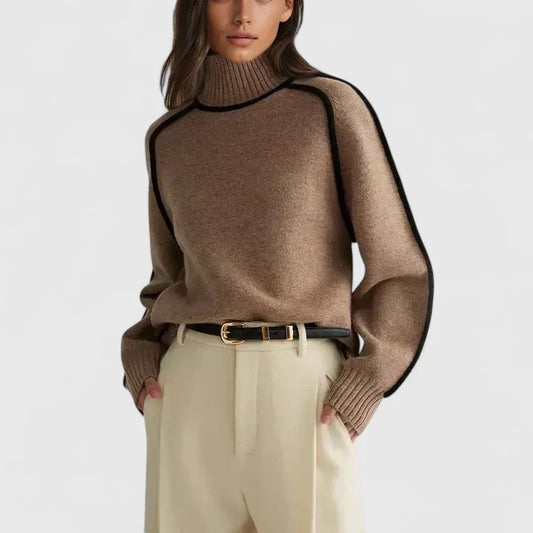 Cecilia | Pullover Donna Maniche A Pipistrello Collo Alto Chic