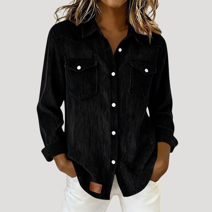 Raffaella | Camicia Donna Maniche Lunghe Bottonata con Tasche