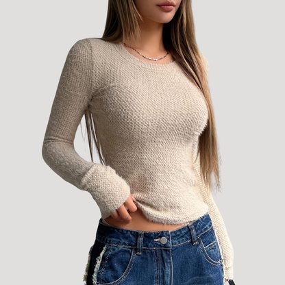 Luisa Maria | Top Donna Slim Fit in Maglia Maniche Lunghe