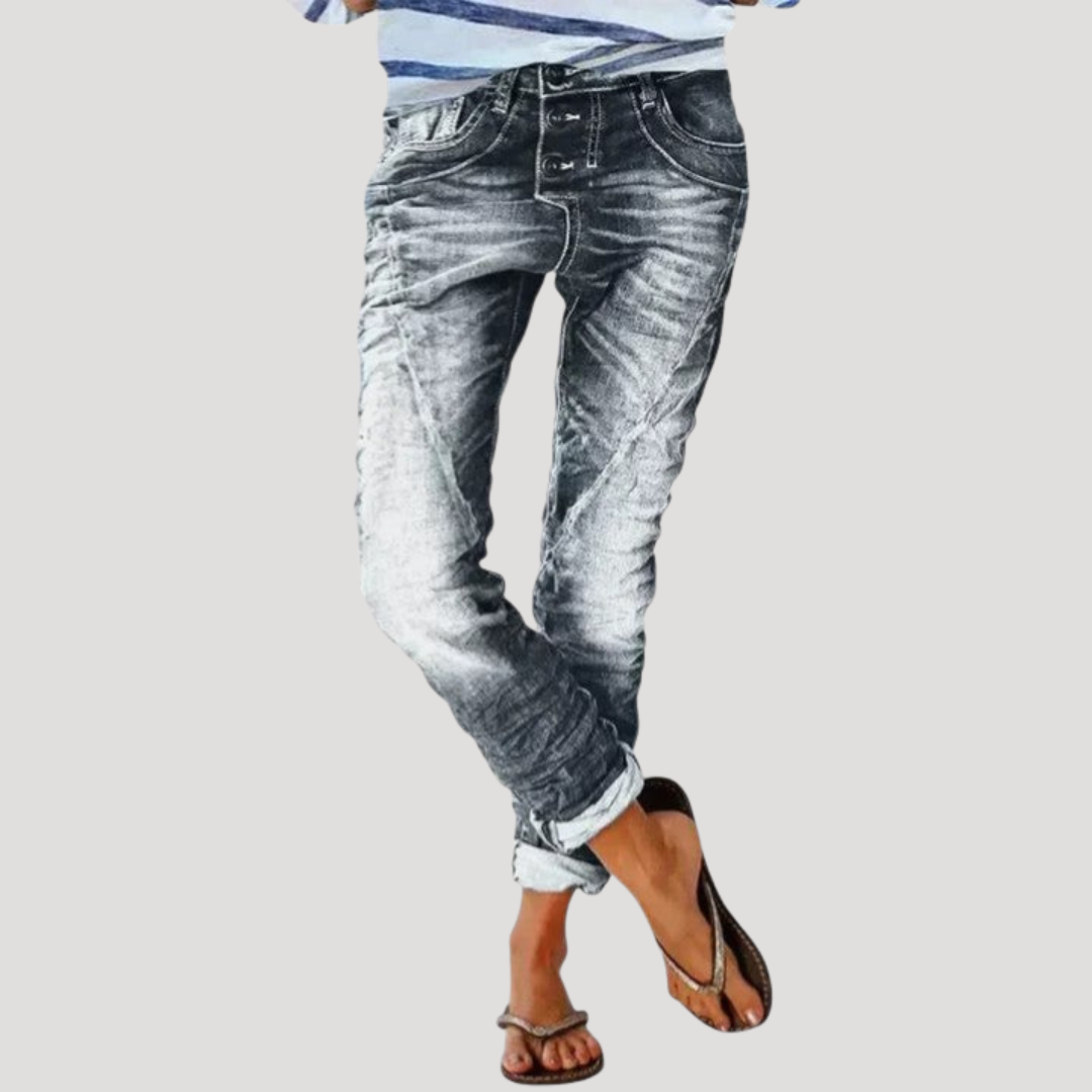 Emma | Jeans Slim Donna Effetto Lavato Vintage