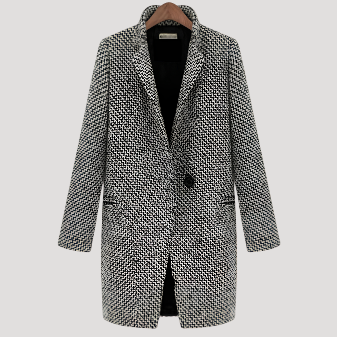 Clara | Cappotto a Quadri Donna Doppiopetto