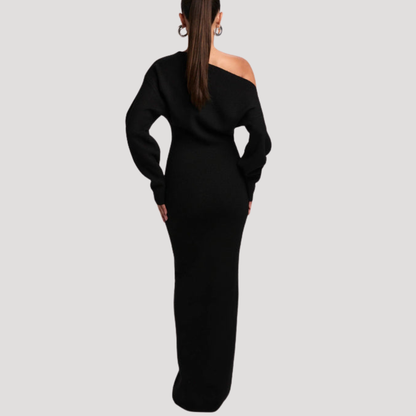 Nadine | Abito Lungo Donna in Maglia Spalle Scoperte