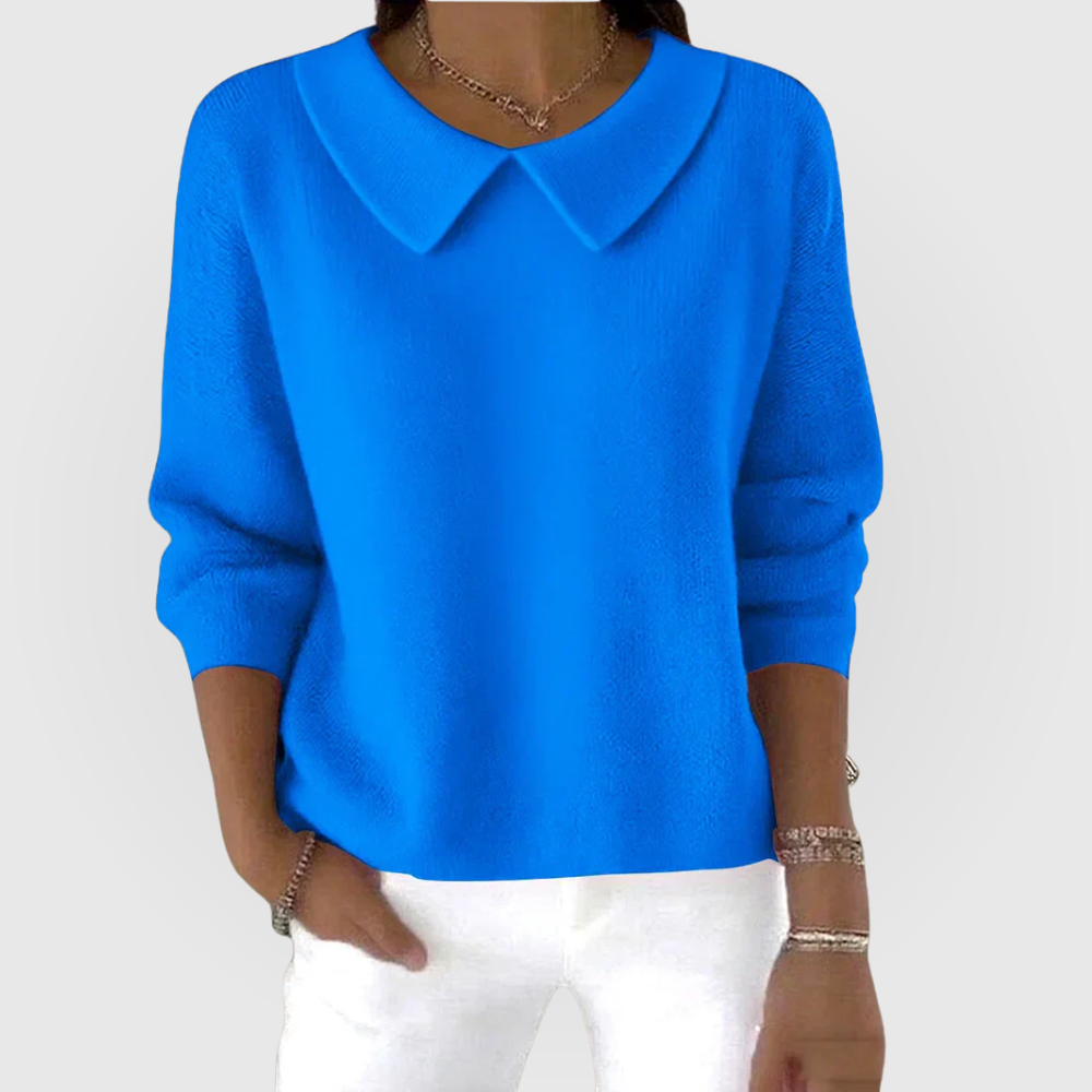 Eliane | Pull Donna Unito Maniche Lunghe Collo Claudine