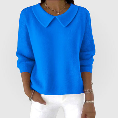 Eliane | Pull Donna Unito Maniche Lunghe Collo Claudine