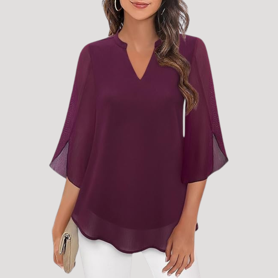 Grace | Blusa Donna Col V Maniche Svasate Elegante