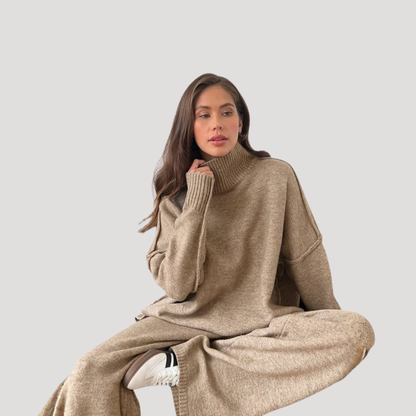 Monique | Completo Donna Oversize in Maglia con Pantaloni Larghi