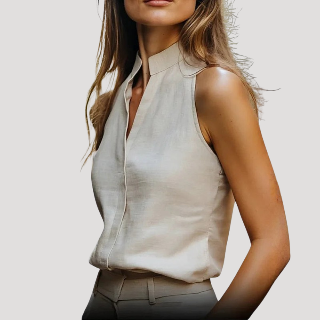 Pamela | Blusa Donna Collo Fissato Senza Maniche Chic
