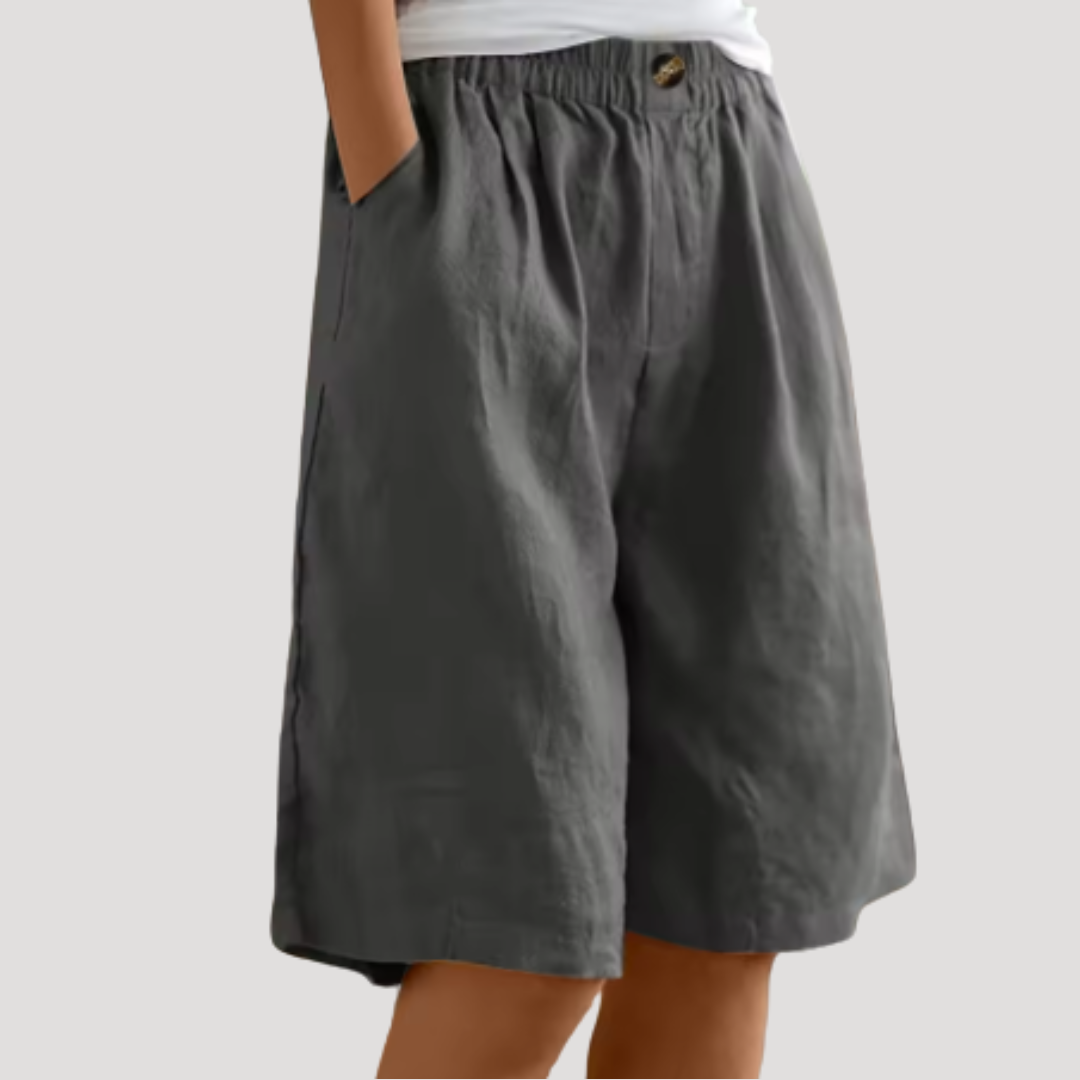Dominique | Bermuda Donna Chic Vita Elastico Taglio Ampio