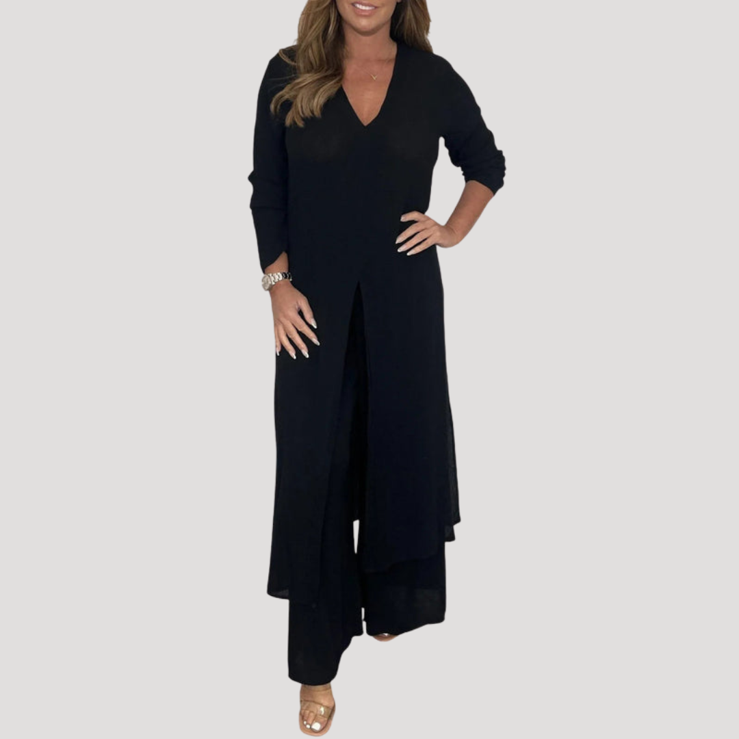Nell | Combinaison Pantalone Donna Cinturato Gambe Larghe