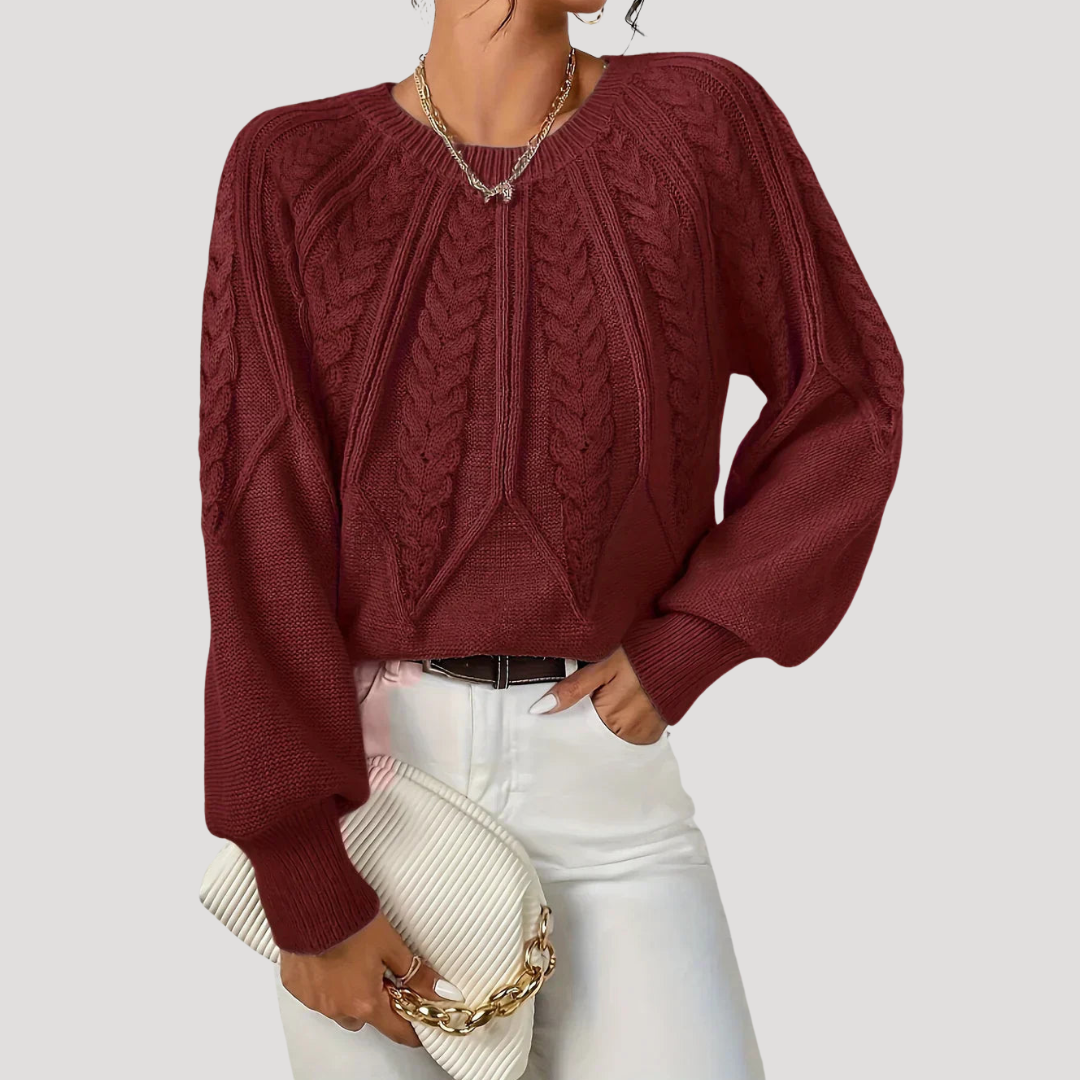 Aurora | Pull Donna in Maglia Torcigliata Maniche A Palloncino