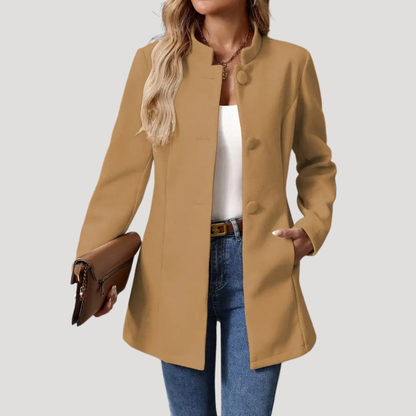 Wanda | Cappotto Donna Buttonato con Collo Alto
