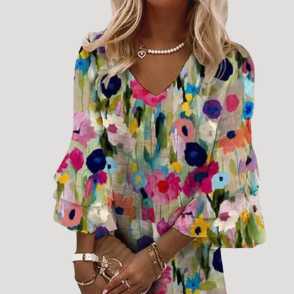 Nicoletta | Abito Corto Donna Bohemien Chic Stampato Floreale