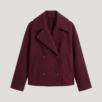 Lauren | Cappotto Donna in Lana Incrociato con Doppio Petto e Collo Scollo