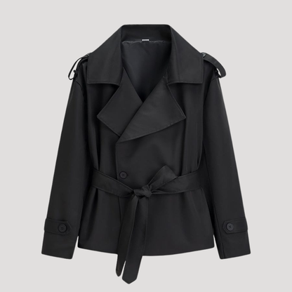 Zaira | Trench Corto Donna Oversize con Cintura da Annodare