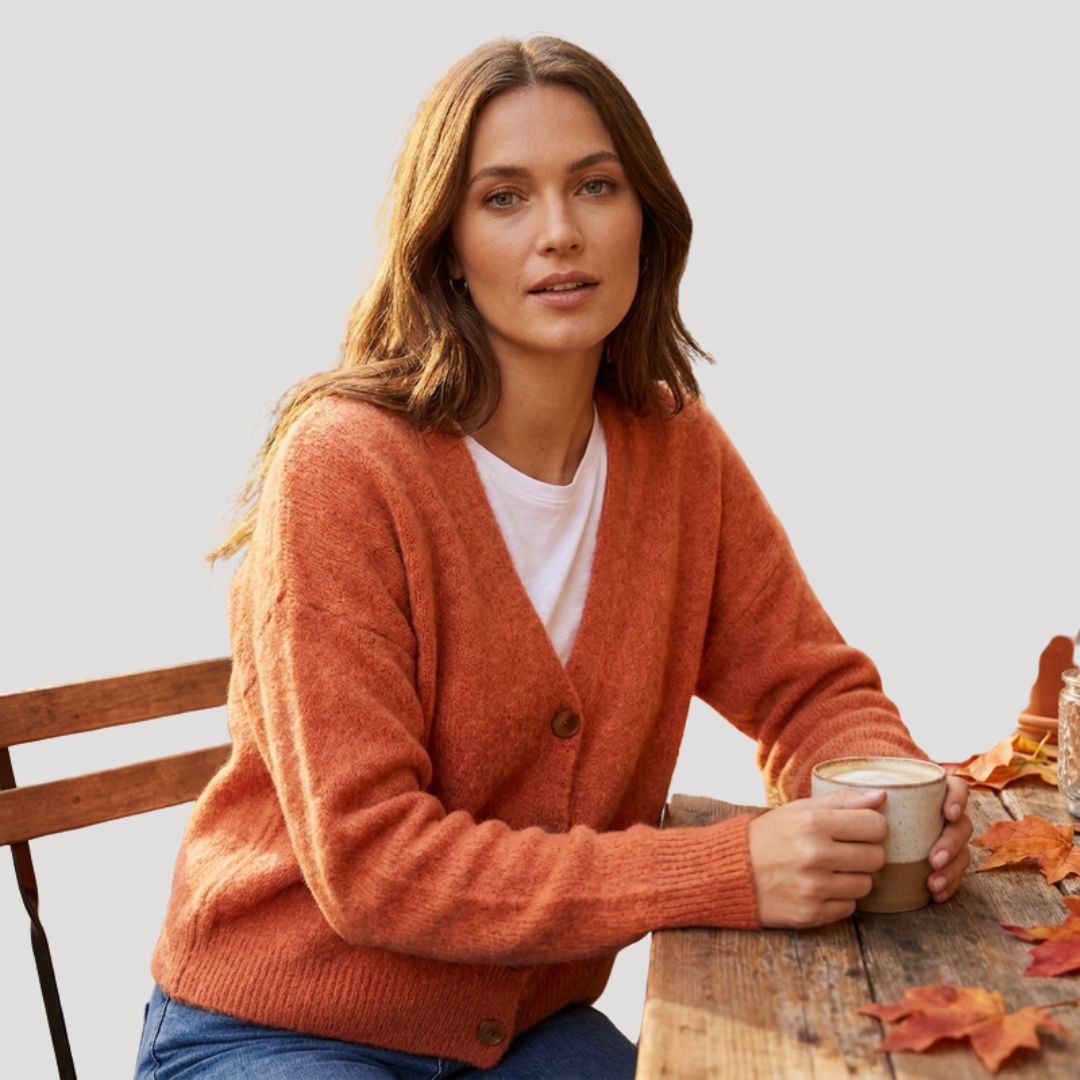 Aurore | Cardigan Donna in Maglia Col V Con Bottoni