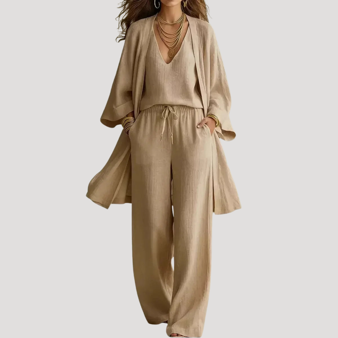 Camilla | Completo Bohémien Donna Blusa Fluida e Pantaloni Larghi