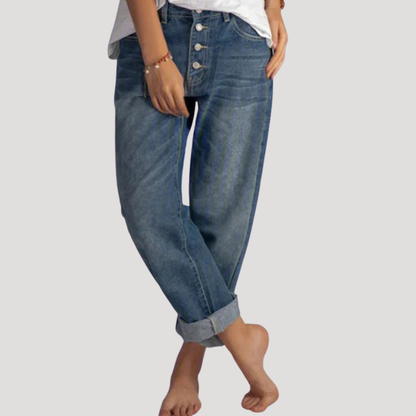 Francoise | Jeans boyfriend donna a vita alta con bottoni