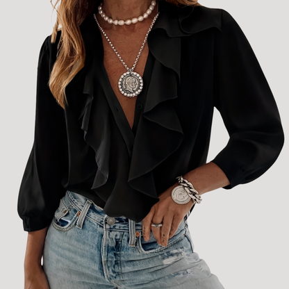 Silvana | Blusa Donna Volant Bohemien Maniche Lunghe