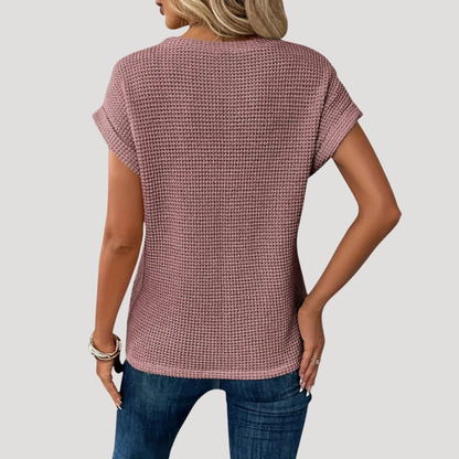 Susanna | Blusa Donna Collo Rotondo Maniche Corte Casual