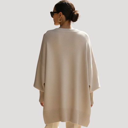 Genevieve | Poncho Donna Asimmetrico Collo Rotondo Elegante