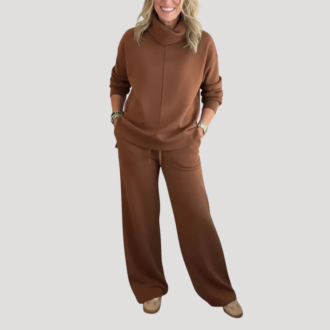 Selena | Completo Loungewear Donna in Maglia con Pantaloni Larghi