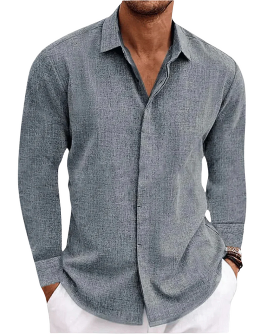 Davide | Camicia a maniche lunghe con bottoni nascosti da uomo