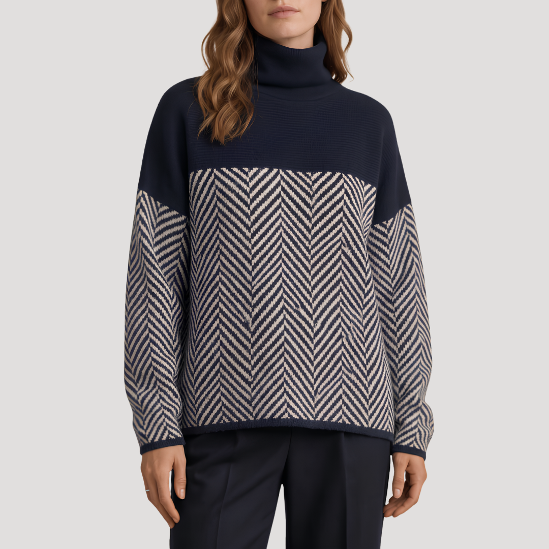 Rocio | Pull Donna a Righe con Collo Alto