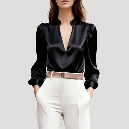 Eva | Blusa Donna Col V Elegante Maniche Lunghe