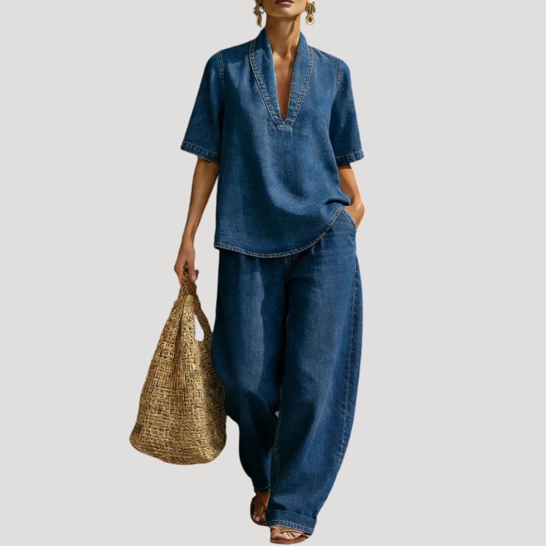 Bianca | Completo Denim Donna Taglio Ampio Casual