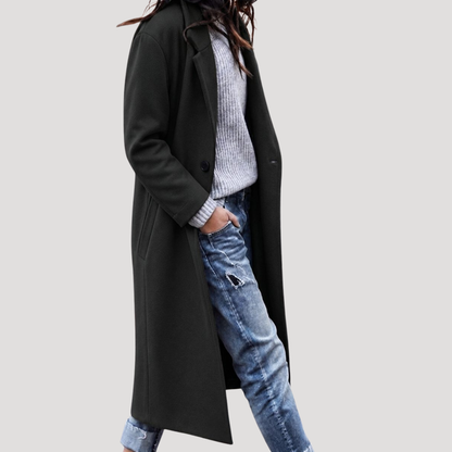 Sofia | Cappotto Lungo Donna con Bottone Singolo