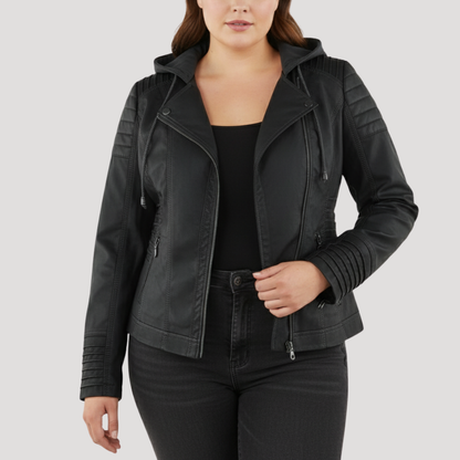 Ana | Giacca Biker Donna Slim Fit con Dettagli Zip