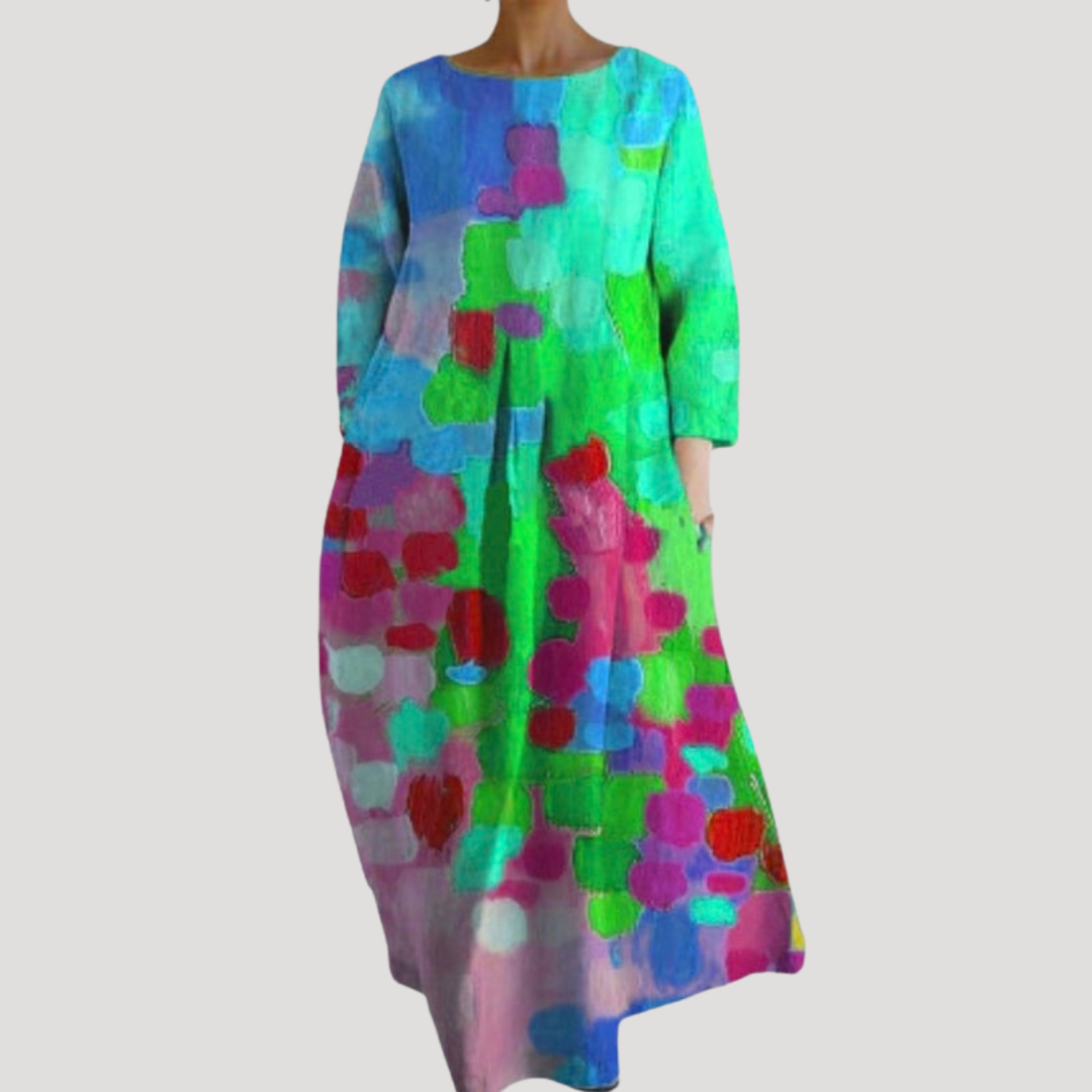 Maria Teresa | Robe midi floreale elegante con tasche