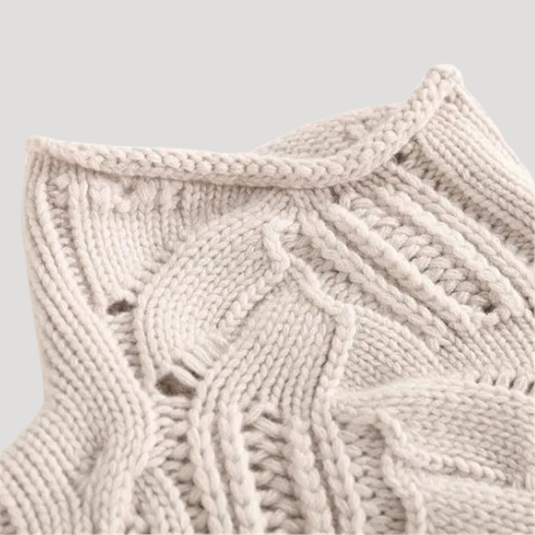Fabienne | Pull Donna in Maglia Ajourée Col Alto