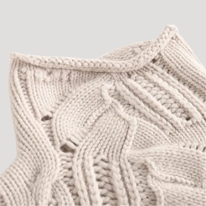 Fabienne | Pull Donna in Maglia Ajourée Col Alto