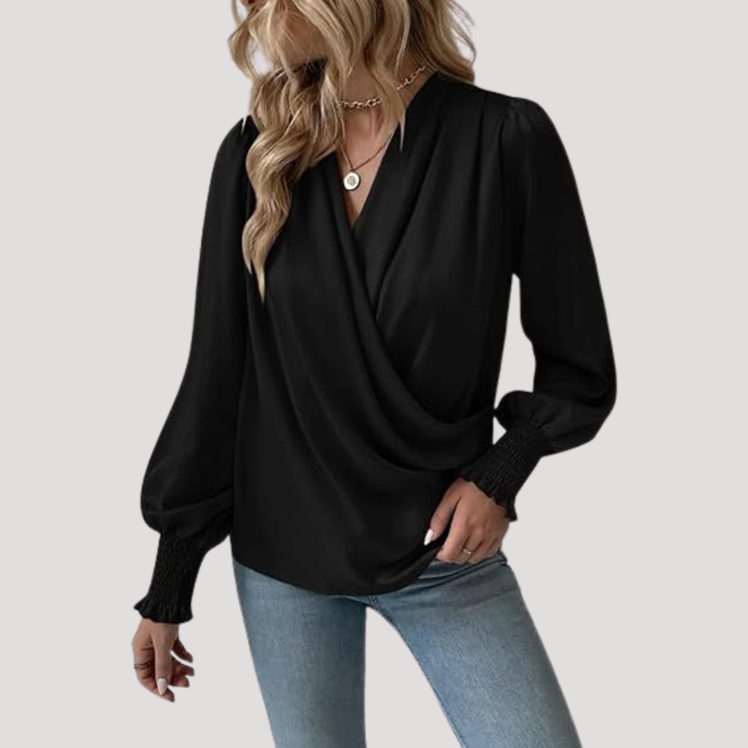 Raymonde | Blusa Portafoglio Donna Elegante Maniche Voluminose