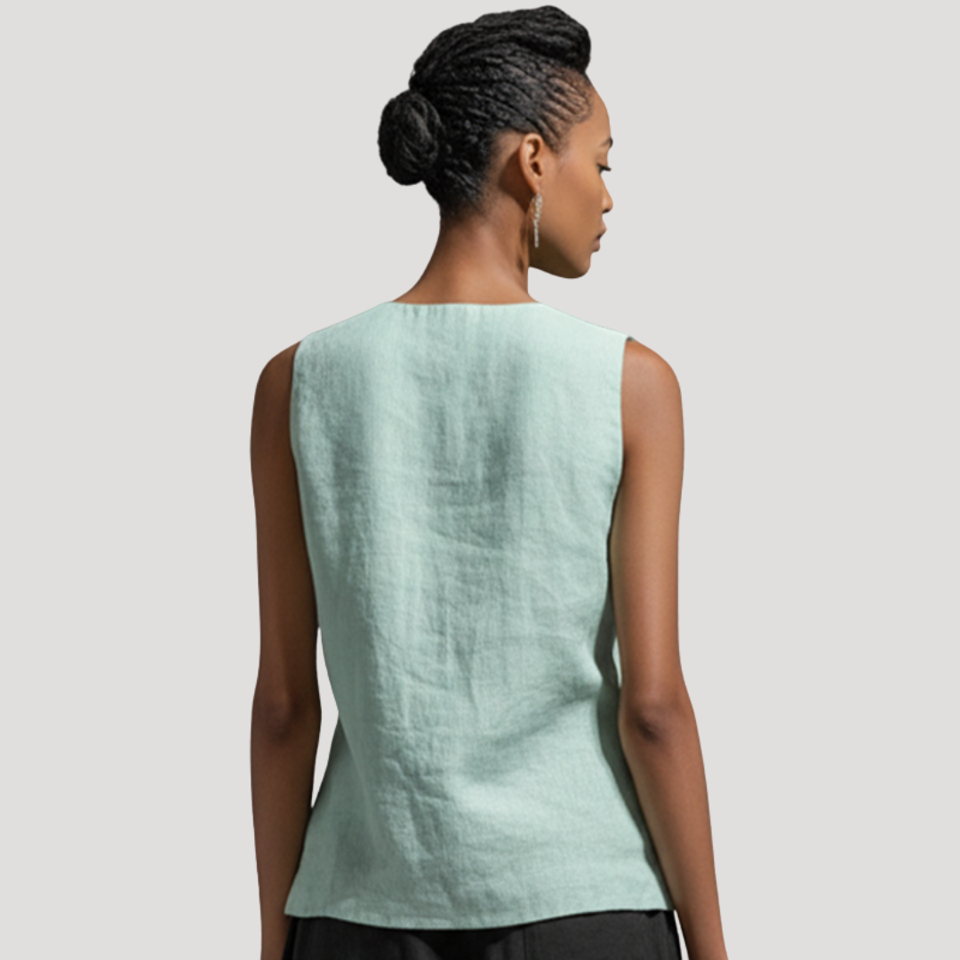Viola | Blusa Donna Col V Senza Maniche Elegante