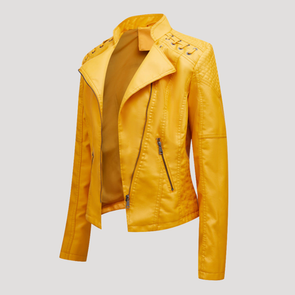 Oriane | Giacca Biker Donna Slim Fit con Dettagli Lacciati