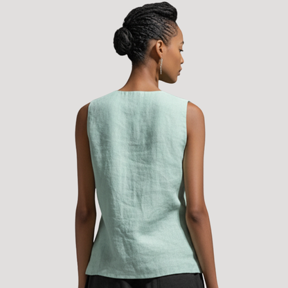 Amanda | Blusa Donna Col V Senza Maniche Elegante