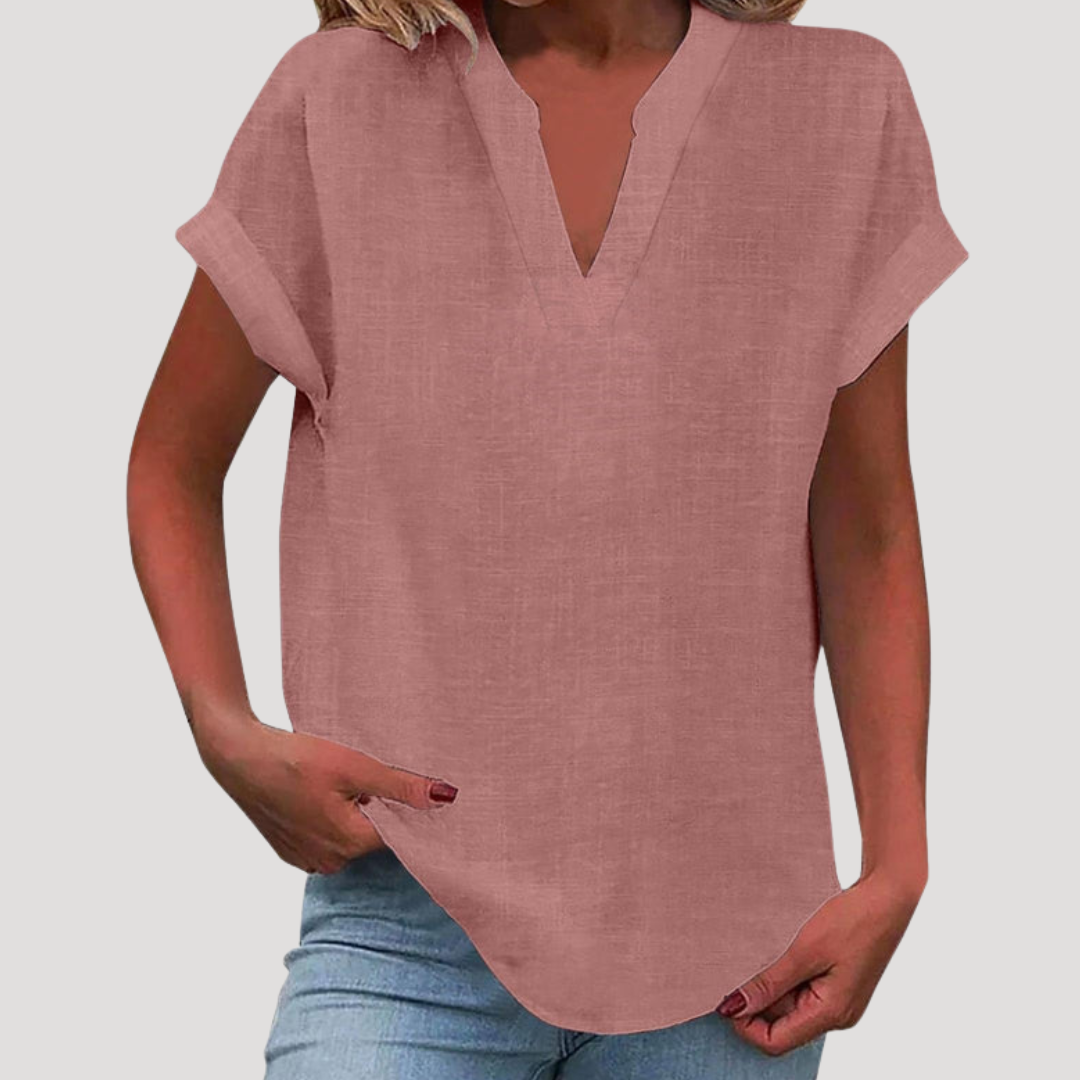 Francesca | Blusa Donna Col V Maniche Corte Casual