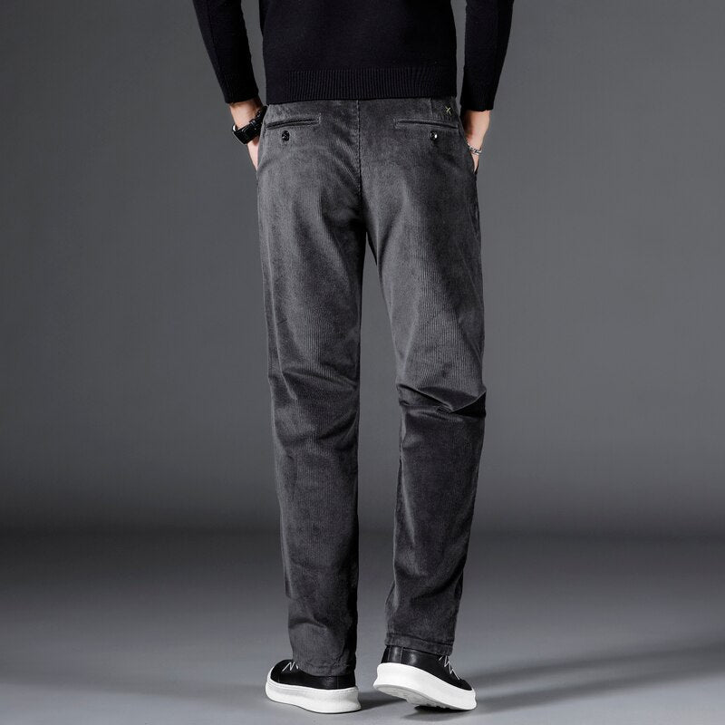Marcello | Pantaloni effetto velluto a coste a vita media da uomo