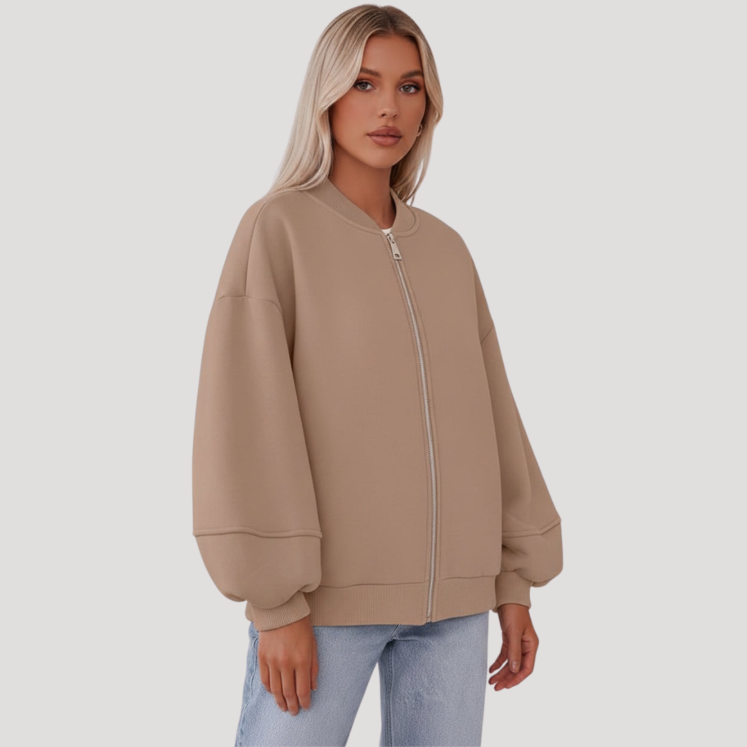 Phoebe | Giacca Bomber Oversize Donna con Chiusura Zip