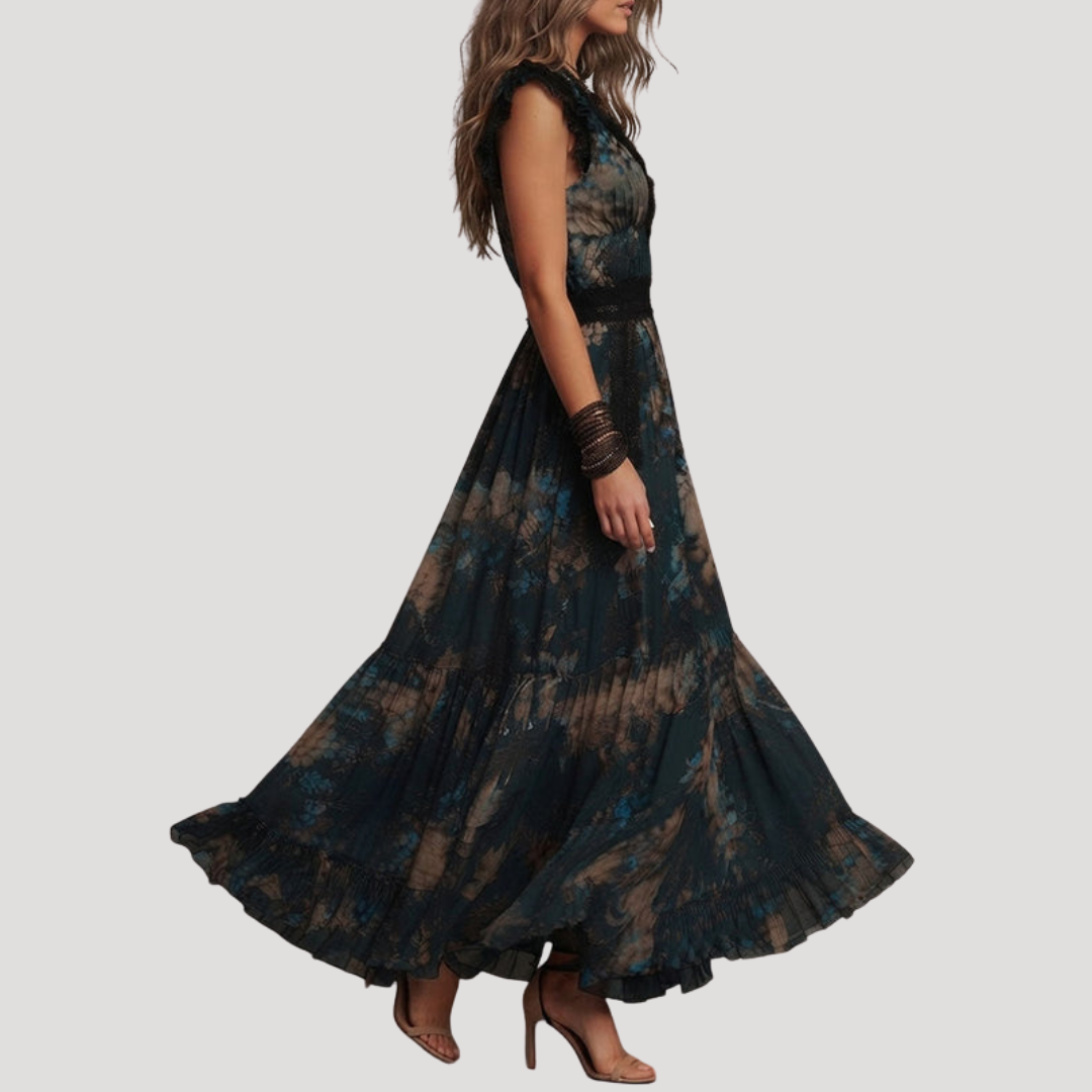 Laura Maria | Abito Lungo Floreale Pizzo Bohemien