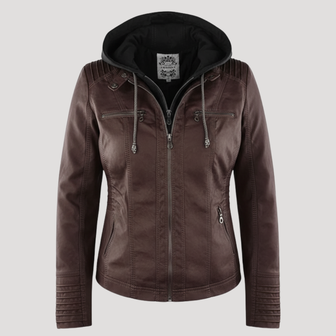 Ana | Giacca Biker Donna Slim Fit con Dettagli Zip