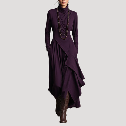 Livia | Abito lungo a maniche lunghe fluido ed elegante
