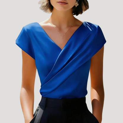 Lia | Blusa Cache-Cœur Donna Collo V Maniche Corte
