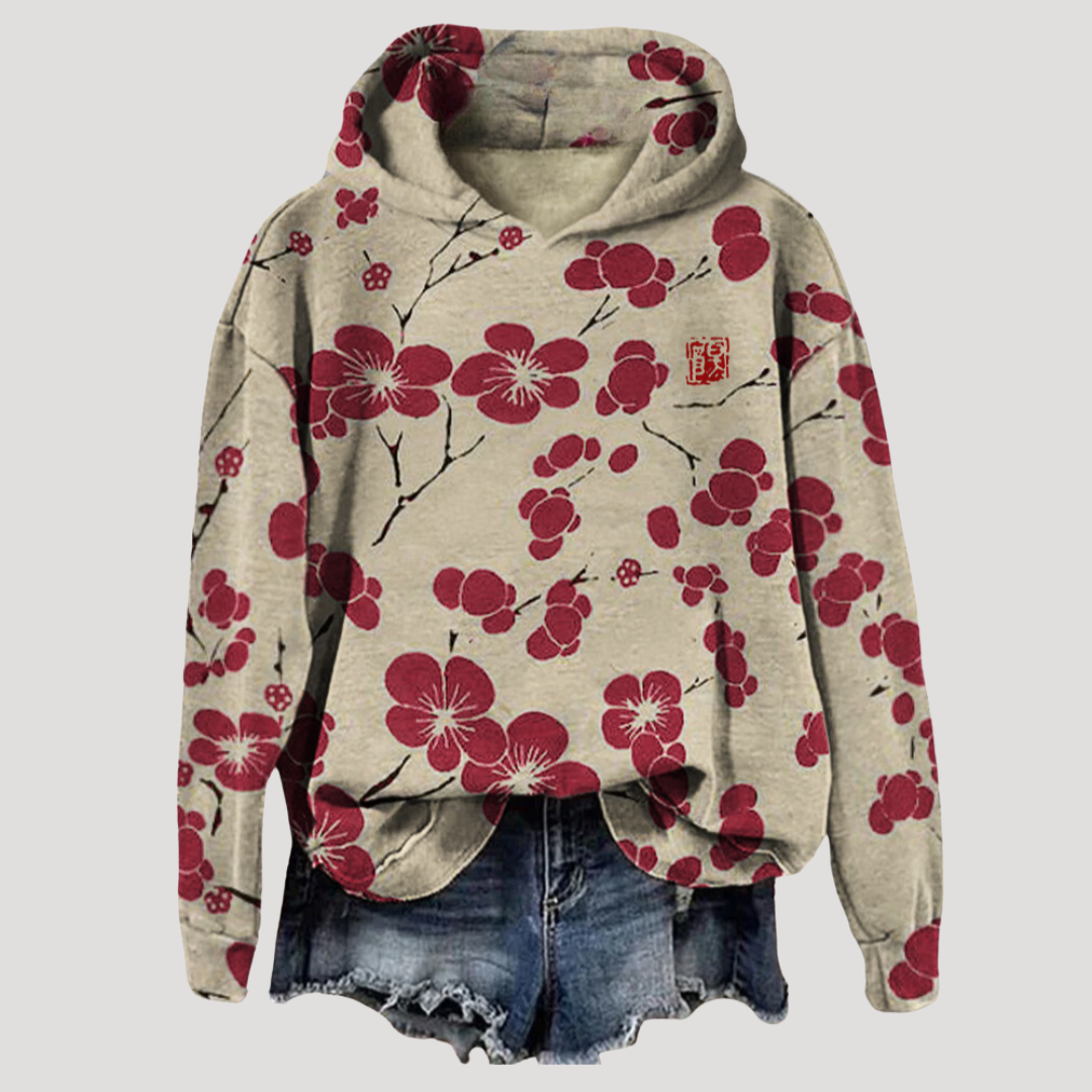 Ines | Felpa con Cappuccio Donna con Stampa Floreale