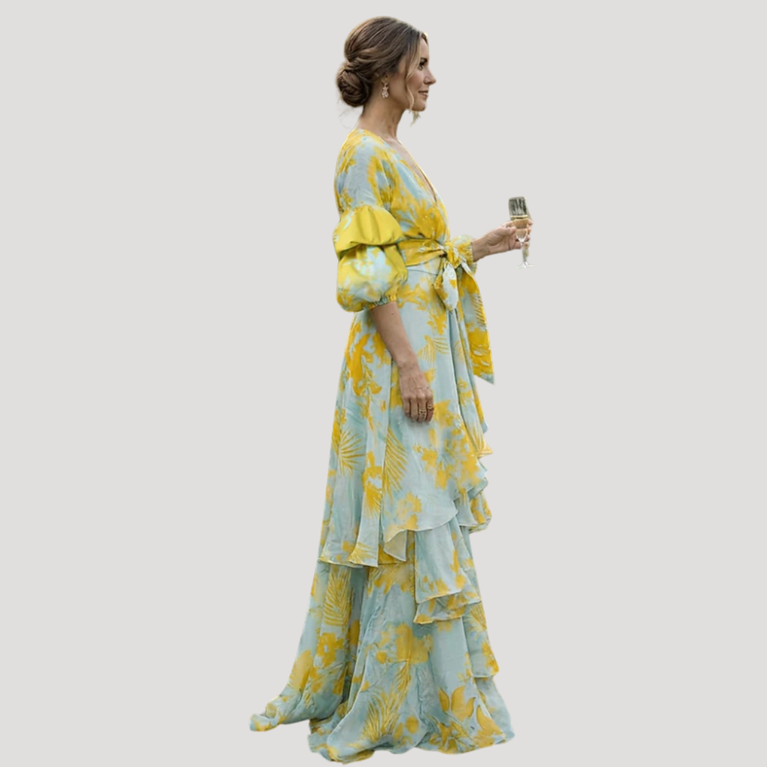 Anna | Robe Lunga Floreale Elegante Donna Per Matrimonio