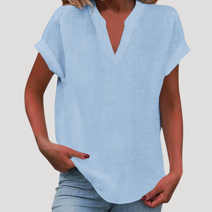 Francesca | Blusa Donna Col V Maniche Corte Casual